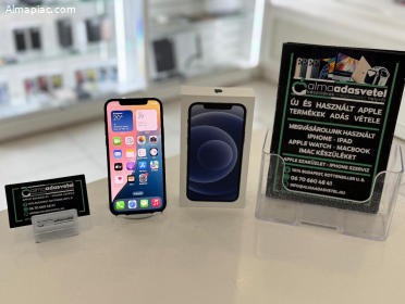iPhone 12 128GB Fekete Független Újszerű/1 hónap gar./Akku 80%/p4214