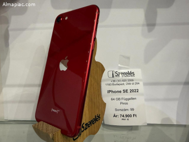 iPhone SE 2022 64GB piros új akku (99) iSzerelés.hu